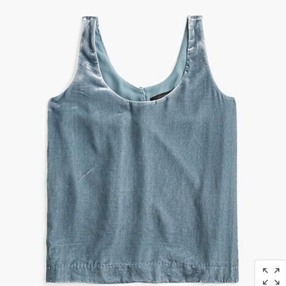 J. Crew Tops - J Crew Velvet Blue Tank Top, Size 4.